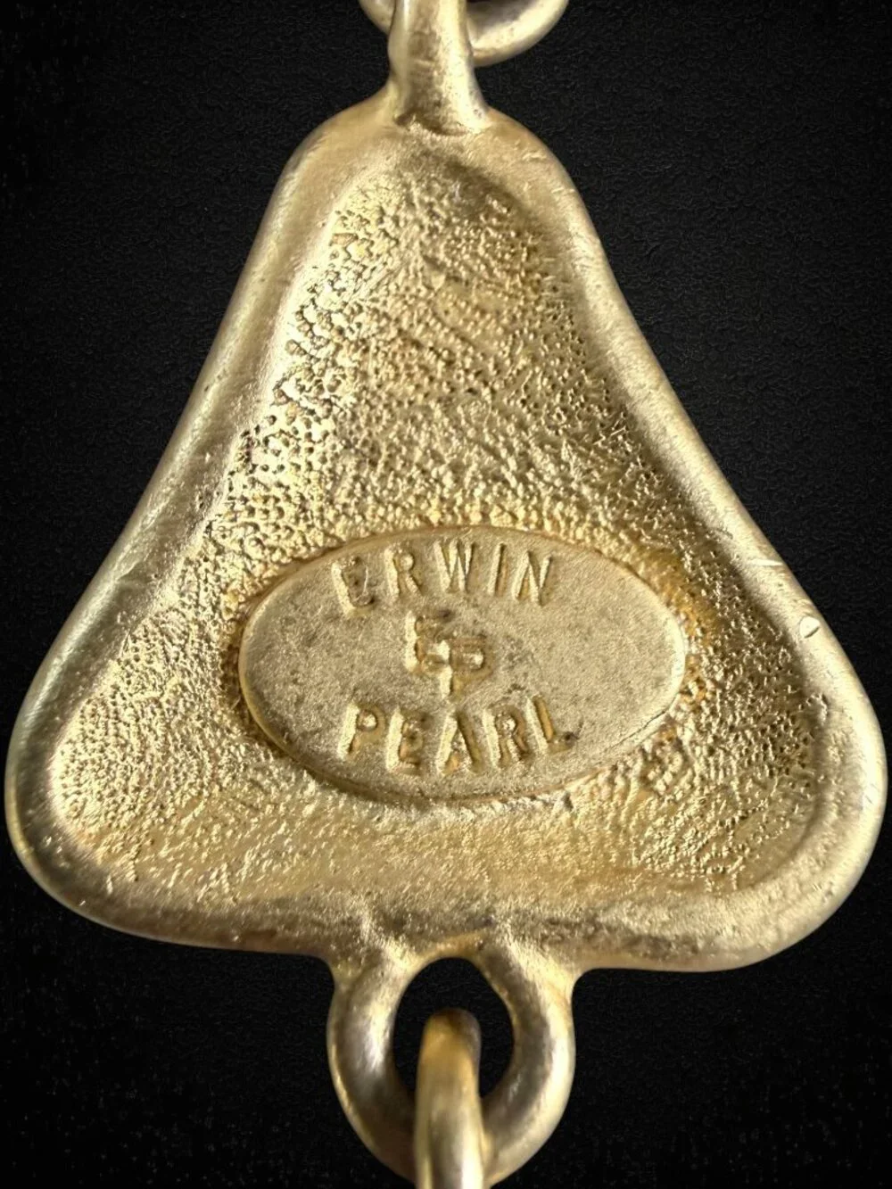 Vintage Erwin & Pearl Chunky Gold Triangle Dangle Clip Bold Earrings Statement